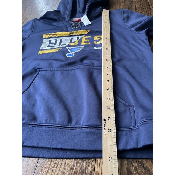 Reebok St Louis Blues Hoodie Kids Hoodie Faceoff Collection Size 14/16 - Picture 5 of 6